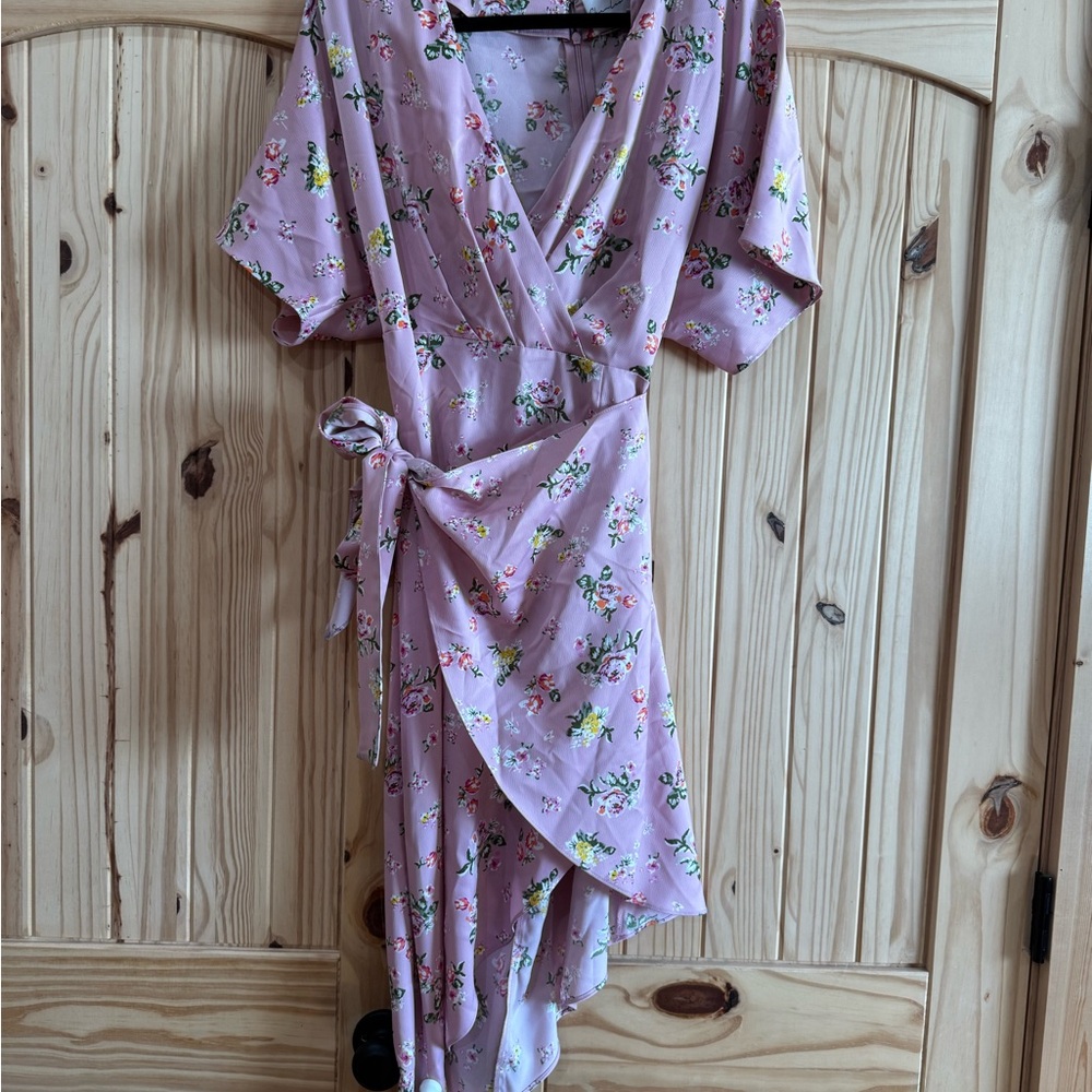 Charles Henry Purple Asymmetrical Ruffled Sundress
